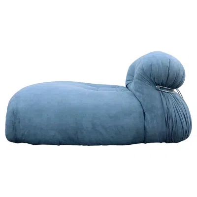 Pre-owned Cassina Afra & Tobia Scarpa Light Blue Alcantara Soriana Chaise Lounge For , 1969