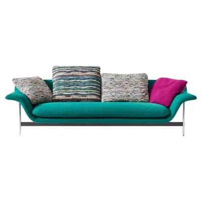 Pre-owned Cassina Antonio Citterio Esosoft Sofa By , Mid-century Modern Design In Blue