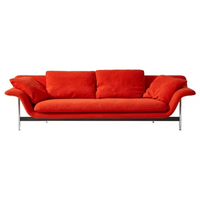 Pre-owned Cassina Antonio Citterio Esosoft Sofa By , Mid-century Modern Design In Red