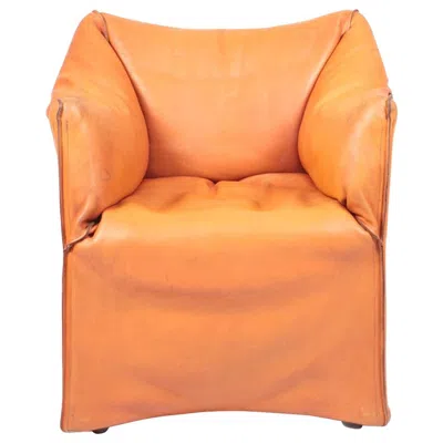 Pre-owned Cassina Armchair In Patinated Leather By Mario Bellini, 1970s In Orange