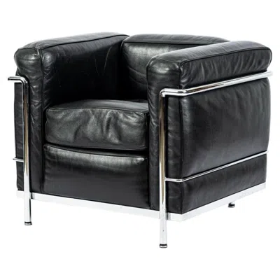 Pre-owned Cassina Authentic  Lc2 Black Leather Petit Lounge Chair By Le Corbusier, 4x Avail