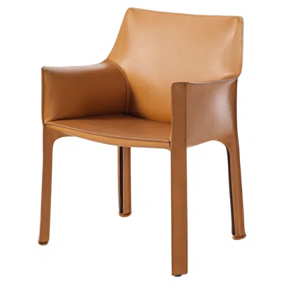 Pre-owned Cassina Bellini 413 Cab Chair In Leather By  In Brown