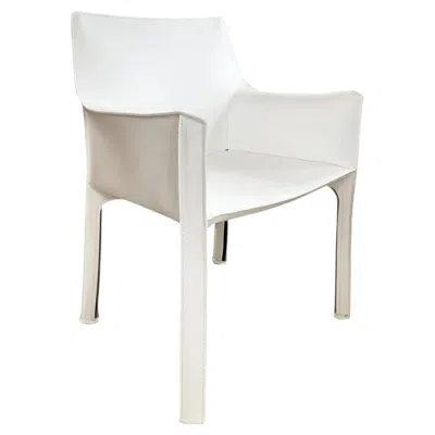 Pre-owned Cassina Bellini 413 Cab Chair In White