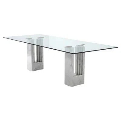 Pre-owned Cassina Carlo Scarpa Delfi Dining Table In Marble And Glass For  In Gray