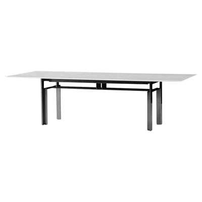Pre-owned Cassina Carlo Scarpa Doge Dining Table In Metal With Marble Or Glass For  In Gray