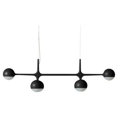 Pre-owned Cassina Charles And Ray Eames Dot Pattern Light Suspension 6 Spheres Lamp By  In Black