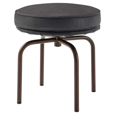 Pre-owned Cassina Charlotte Perriand Lc8 Outdoor Stool By , Steel & Leather In Black
