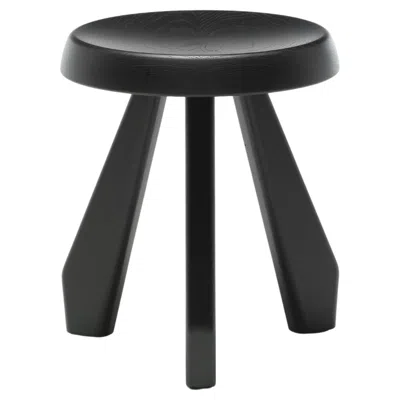 Pre-owned Cassina Charlotte Perriand Meribel Wood Stool By , Black Oak, Italy