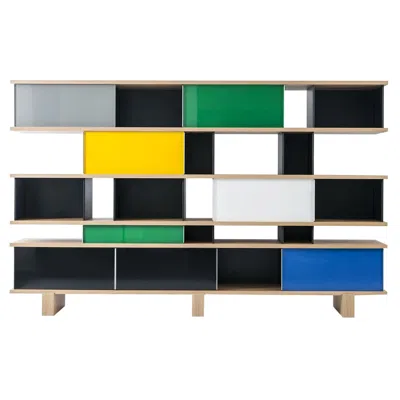 Pre-owned Cassina Charlotte Perriand Nuage Shelving Unit, Wood And Aluminium By  In Brown