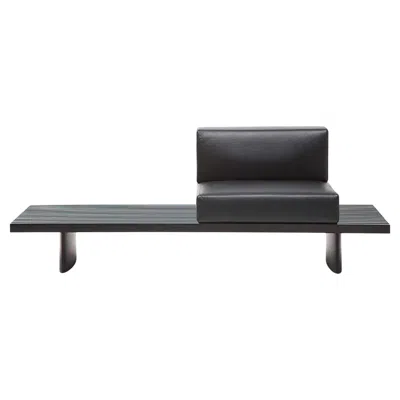 Pre-owned Cassina Charlotte Perriand Refolo Modular Sofa, Wood And Black Leather By