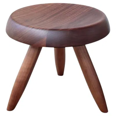 Pre-owned Cassina Charlotte Perriand Tabouret Berger Stool In Walnut In Brown