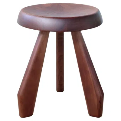 Pre-owned Cassina Charlotte Perriand Tabouret Meribel Stool In Walnut In Brown