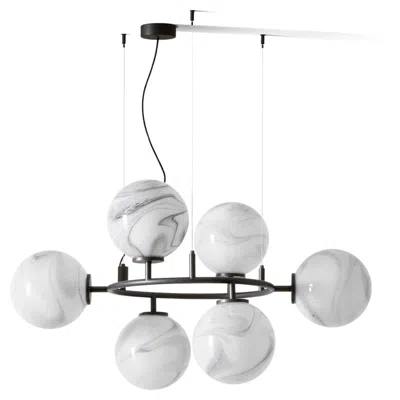 Pre-owned Cassina Constellation Chandelier: Black Metal & Glass, Modern Design