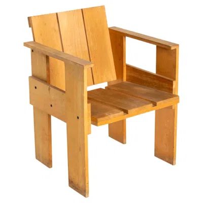 Pre-owned Cassina Crate Chair By Gerrit Rietveld, Designed In 1930s The Netherlands In Brown