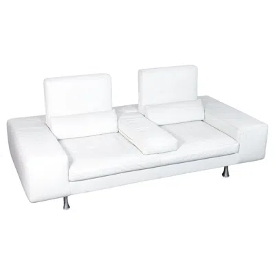 Pre-owned Cassina Domino Two-seater Sofa, Designed By Massimo Morozzi For , In White Leather