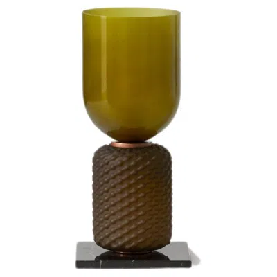 Pre-owned Cassina Ficapula Table Lamp With Glass And Marble Base By  In Brown