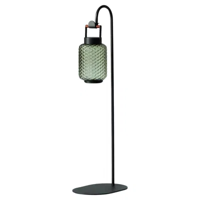 Pre-owned Cassina Ficupala Arc Lamp: Blown Glass & Iroko Wood, Made In Italy In Black