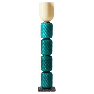 Pre-owned Cassina Ficupala Floor Lamp: Blown Glass & Marble, Mid-century Modern In Blue
