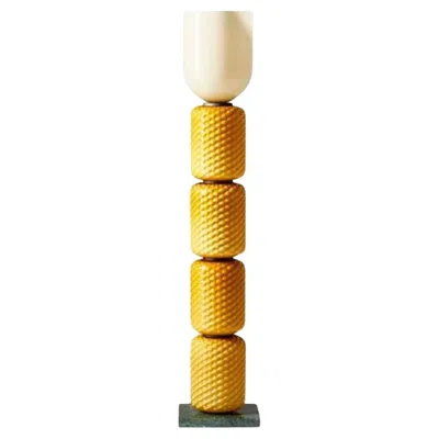 Pre-owned Cassina Ficupala Floor Lamp: Blown Glass & Marble, Mid-century Modern In Brown