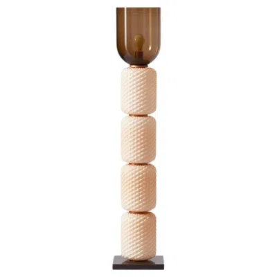 Pre-owned Cassina Ficupala Floor Lamp: Blown Glass & Marble, Mid-century Modern In Sand