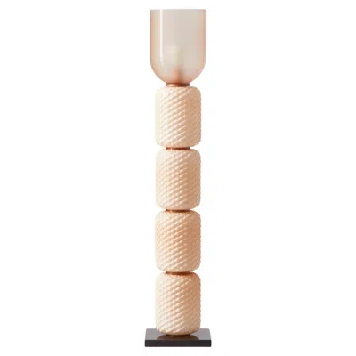 Pre-owned Cassina Ficupala Floor Lamp: Blown Glass & Marble, Mid-century Modern In Sand