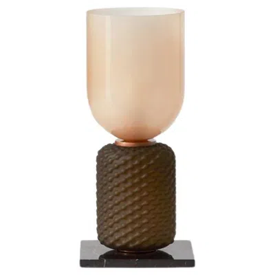 Pre-owned Cassina Ficupala Table Lamp: Marble Base & Blown Glass, Mid-century In Sand