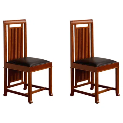 Pre-owned Cassina Frank Lloyd Wright “coonley 2” Dining Chairs For , 1907, Set Of 2 In Brown