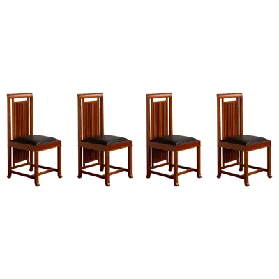 Pre-owned Cassina Frank Lloyd Wright “coonley 2” Dining Chairs For , 1907, Set Of 4 In Brown