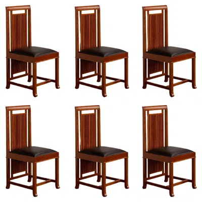 Pre-owned Cassina Frank Lloyd Wright “coonley 2” Dining Chairs For , 1907, Set Of 6 In Brown