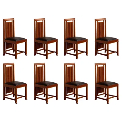 Pre-owned Cassina Frank Lloyd Wright “coonley 2” Dining Chairs For , 1907, Set Of 8 In Brown