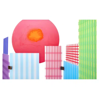 Pre-owned Cassina Gaetano Pesce Tramonto A New York Screen For , Italy - New In Sand