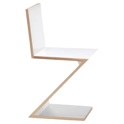Pre-owned Cassina Gerrit Rietveld Zig Zag Chair By , Mid-century Modern Design In Brown