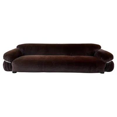Pre-owned Cassina Gianfranco Frattini Brown Velvet Sesann Three-seater Sofa For , 1972