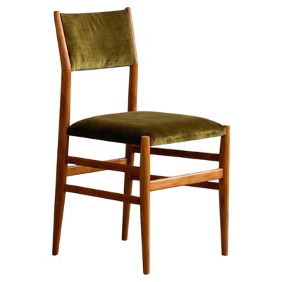 Pre-owned Cassina Gio Ponti 646 "leggera" Dining Chair For , Green Velvet, 1952