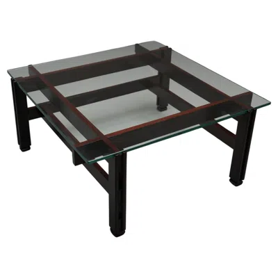 Pre-owned Cassina Ico Parisi Coffee Table In Glass And Wood For , Italy, 1962 In Brown