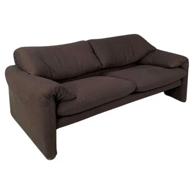 Pre-owned Cassina Italian Modern Brown Fabric Sofa Maralunga By Vico Magistretti For  1970s