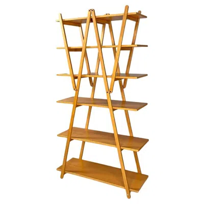 Pre-owned Cassina Italian Modern Wooden Bookcase Nuvola Rossa Vico Magistretti For , 1980s In Brown