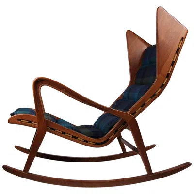 Pre-owned Cassina Italian Rocking Chair Model 572 By  In Brown