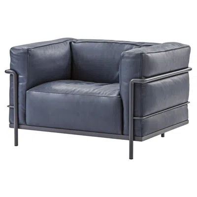 Pre-owned Cassina Le Corbusier, Jeanneret, Charlotte Perriand Lc3 Fauteuil Grand Confort In Gray