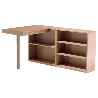 Pre-owned Cassina Le Corbusier Lc16 Writing Wood Desk And Shelve By  In Brown