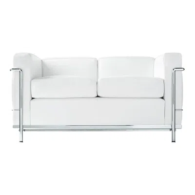 Pre-owned Cassina Le Corbusier, Pierre Jeanneret, Charlotte Perriand Lc2 Divano Two-seat Sofa In Gray