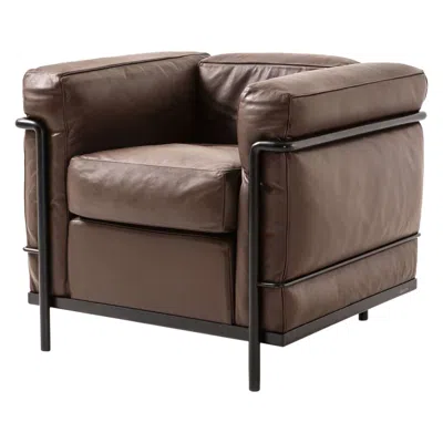 Pre-owned Cassina Le Corbusier, Pierre Jeanneret, Charlotte Perriand Lc2 Poltrona Armchair In Black
