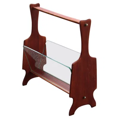 Pre-owned Cassina Magazine Rack In Shaped Wood Midcentury Italian Design  In Brown