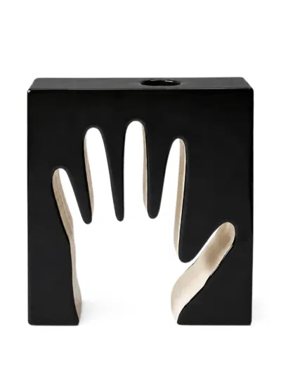 Cassina Mano Hand-cutout Vase In Black