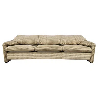Pre-owned Cassina Maralunga Three-seater Fabric Sofa By Vico Magistretti For , 1970s In Brown