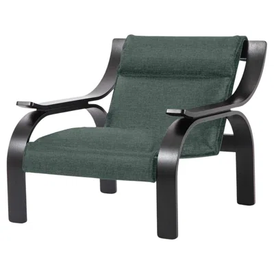 Pre-owned Cassina Marco Zanuso Green Fabric Woodline Armchair By