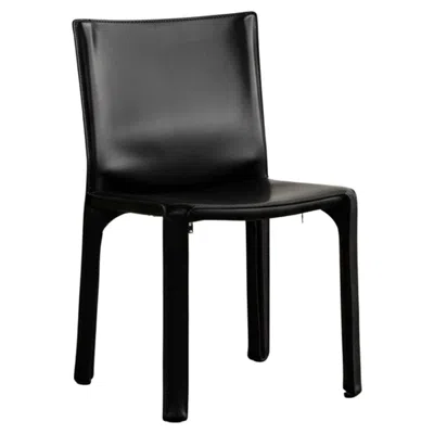 Pre-owned Cassina Mario Bellini "cab 412” Chair For , Black Leather, 1978