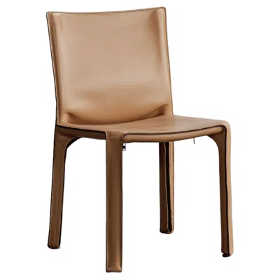 Pre-owned Cassina Mario Bellini "cab 412” Chair For , Natural Leather, 1978 In Brown