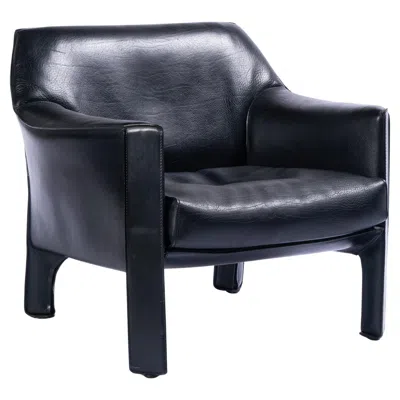 Pre-owned Cassina Mario Bellini For  Cab Chair 415 In Black Leather
