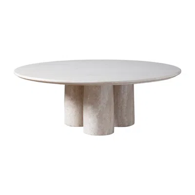 Pre-owned Cassina Mario Bellini Il Colonnato Coffee Table In Solid Italian Travertine 1970s In Gray